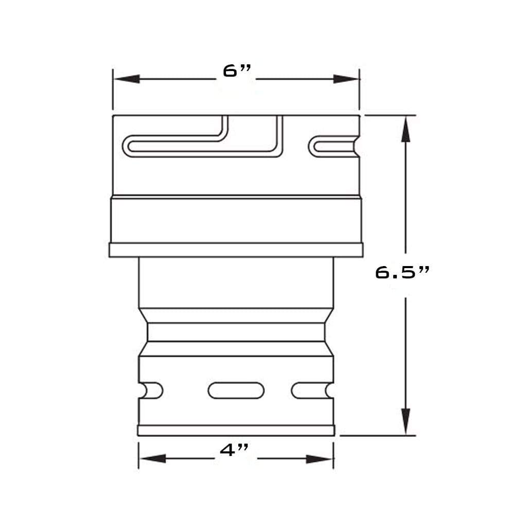 Metal-Fab 4" x 6" Diameter Type B-Vent Increaser