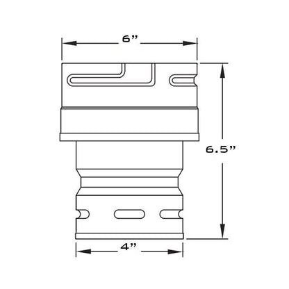 Metal-Fab 4" x 6" Diameter Type B-Vent Increaser