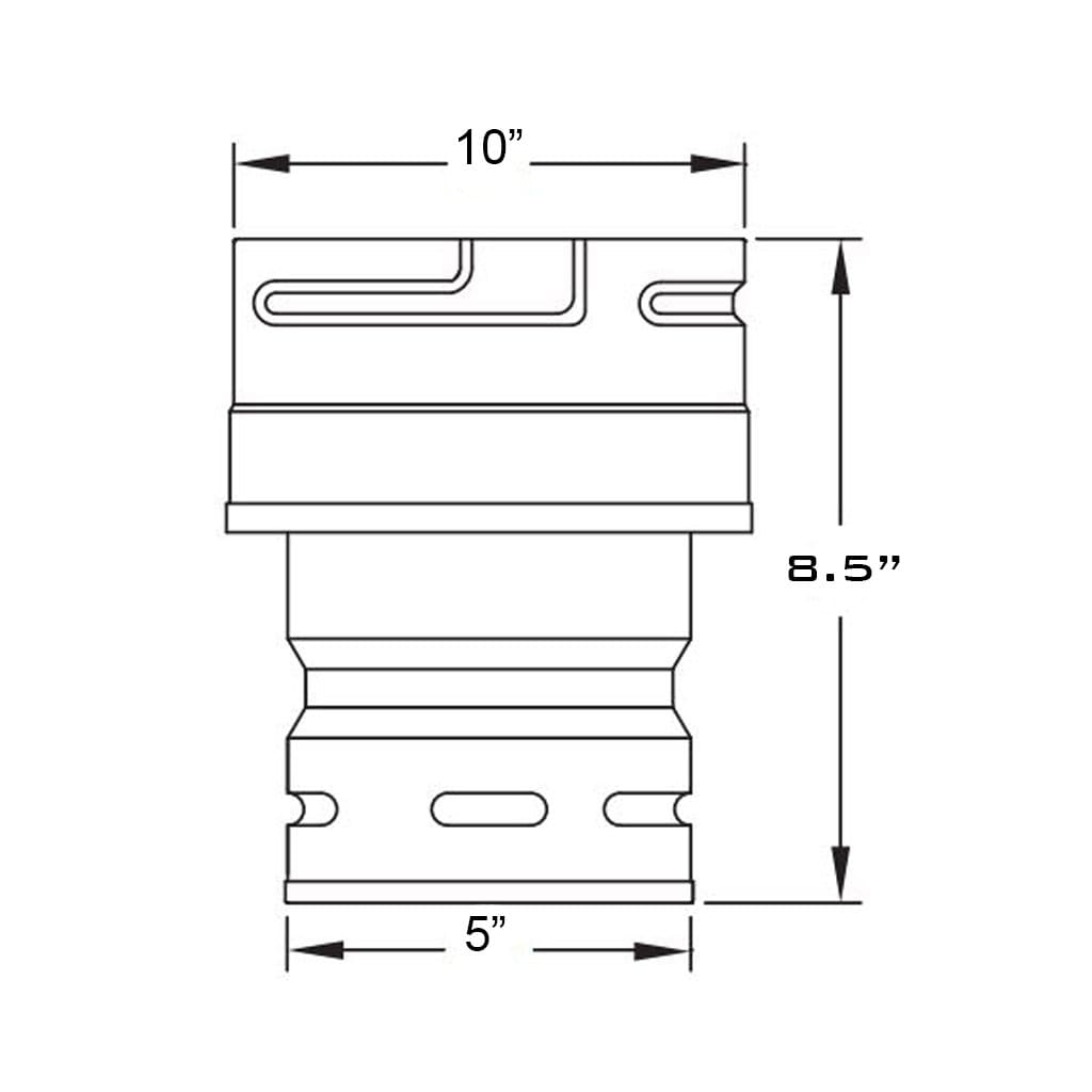 Metal-Fab 5" x 10" Diameter Type B-Vent Increaser