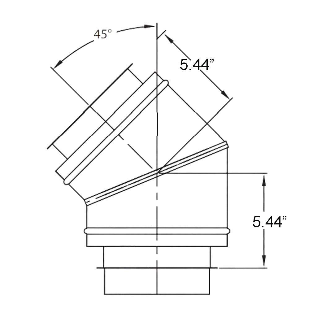 Metal-Fab 6" Diameter 45 Degree Angle Corr/Guard Aluminum Elbow