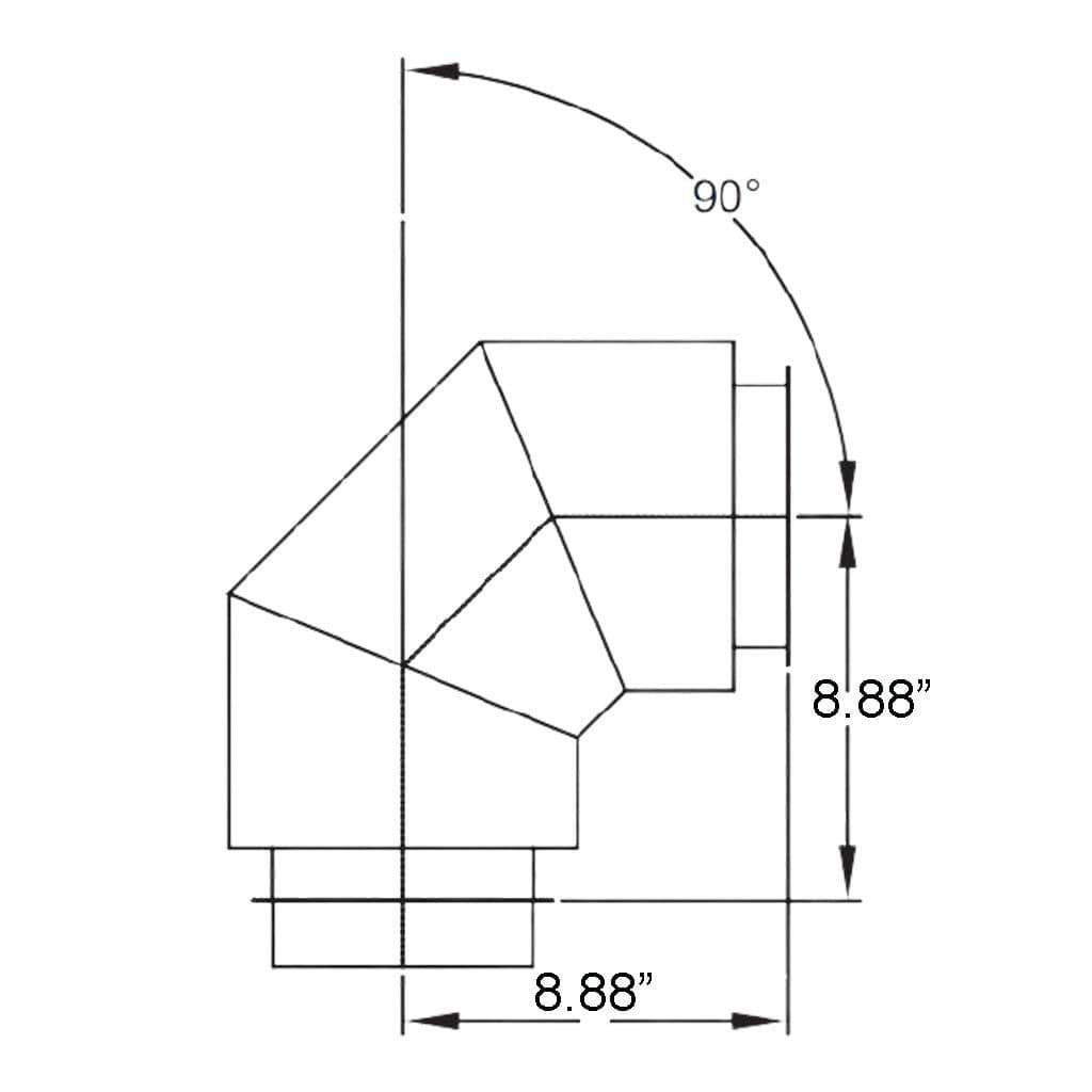 Metal-Fab 6" Diameter 90 Degree Angle Corr/Guard Aluminum Elbow