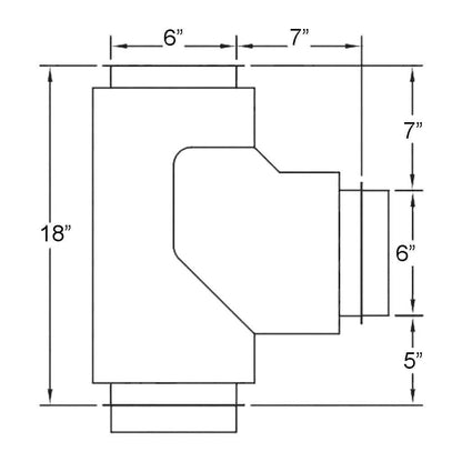 Metal-Fab 6" Diameter Corr/Guard Aluminum Boot Tee