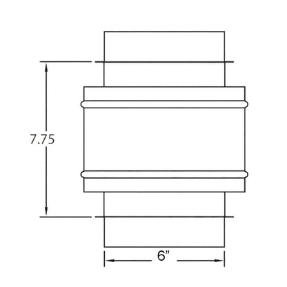 Metal-Fab 6" Diameter Corr/Guard Aluminum Male to Male Adapter