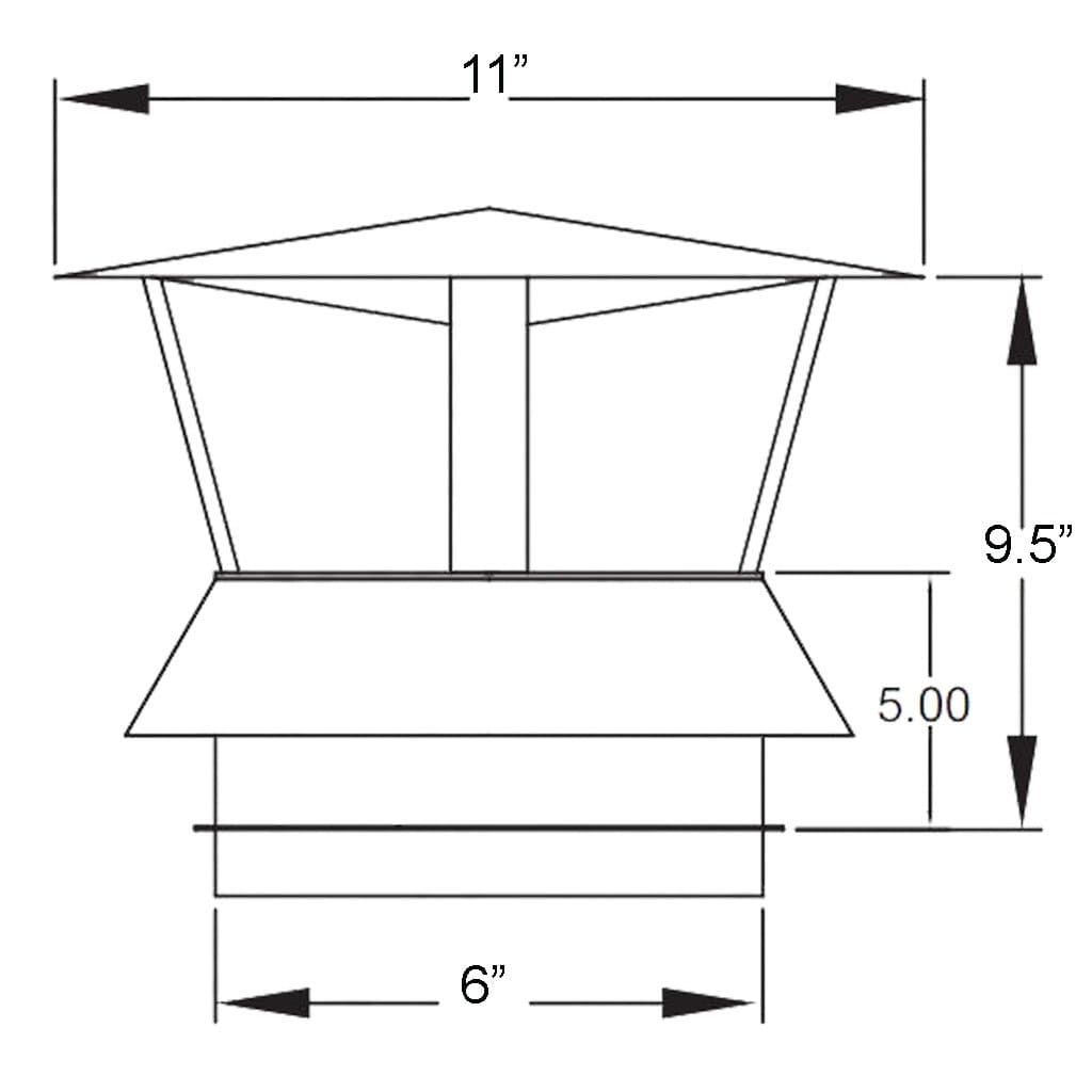 Metal-Fab 6" Diameter Corr/Guard Aluminum Stack Cap with Bird Screen
