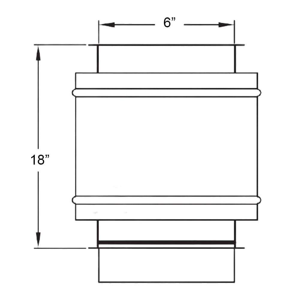 Metal-Fab 6" Diameter x 18" Length Corr/Guard Aluminum Pipe Length