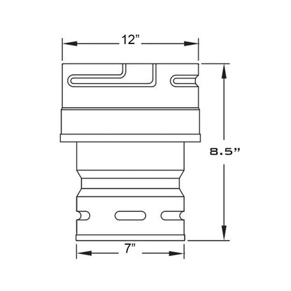 Metal-Fab 7" x 12" Diameter Type B-Vent Increaser