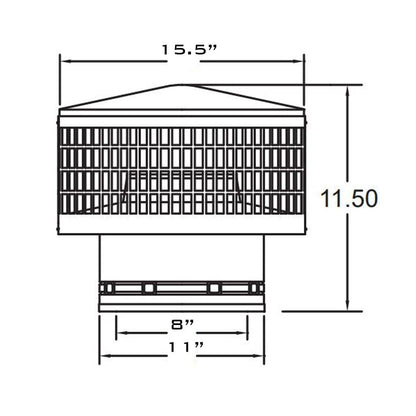 Metal-Fab 8" Inner Diameter Temp Guard Stainless Detachable Cap