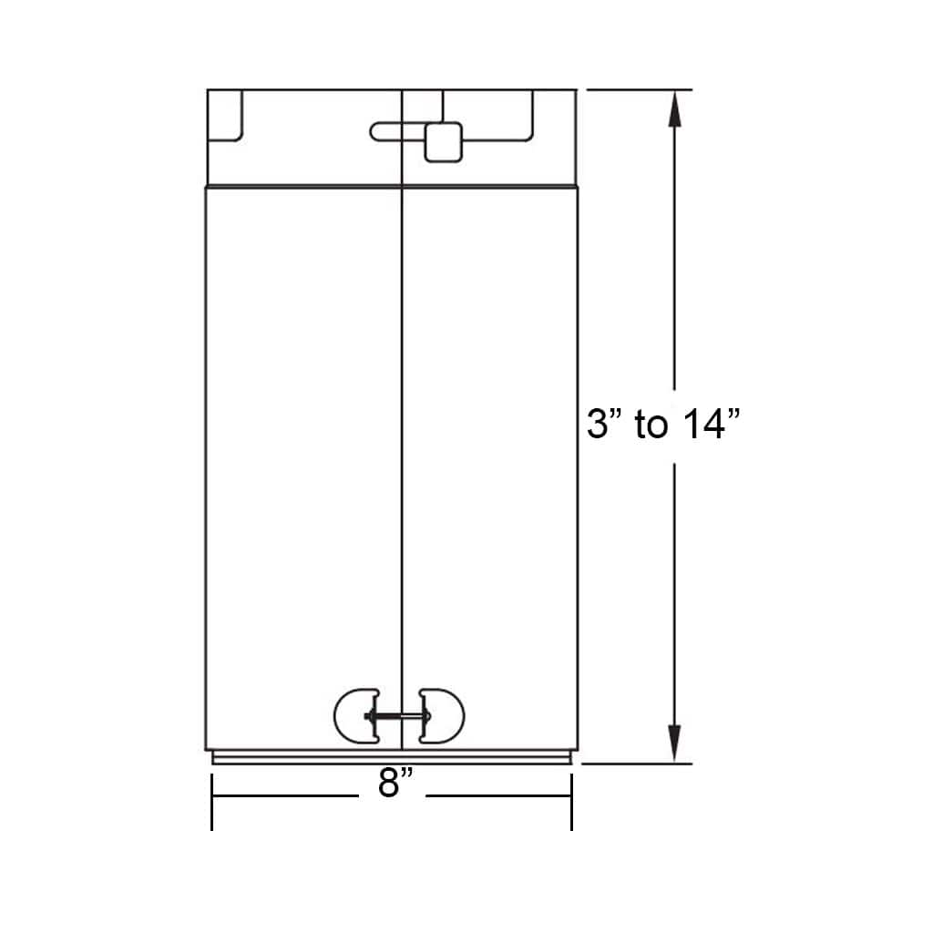 Metal-Fab 8" x 18" Type B-Vent Adjustable Pipe Length