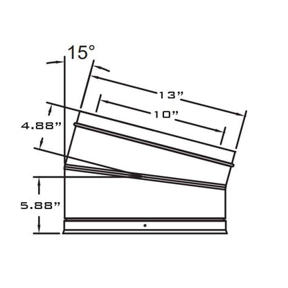 Metal-Fab Air-Cooled Temp/Guard 10" x 15 Degree Aluminized Elbow