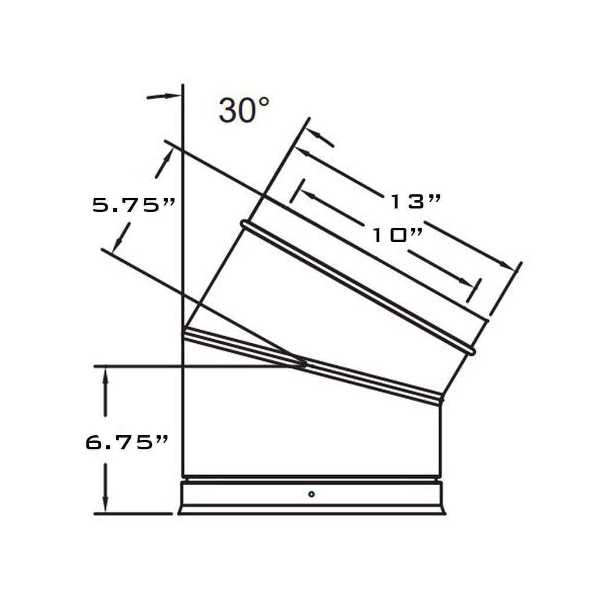 Metal-Fab Air-Cooled Temp/Guard 10" x 30 Degree Aluminized Elbow