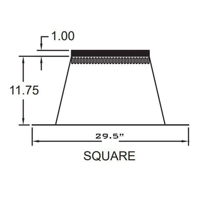 Metal-Fab Air-Cooled Temp/Guard 12" Tall Cone Flashing Flat to 2/12
