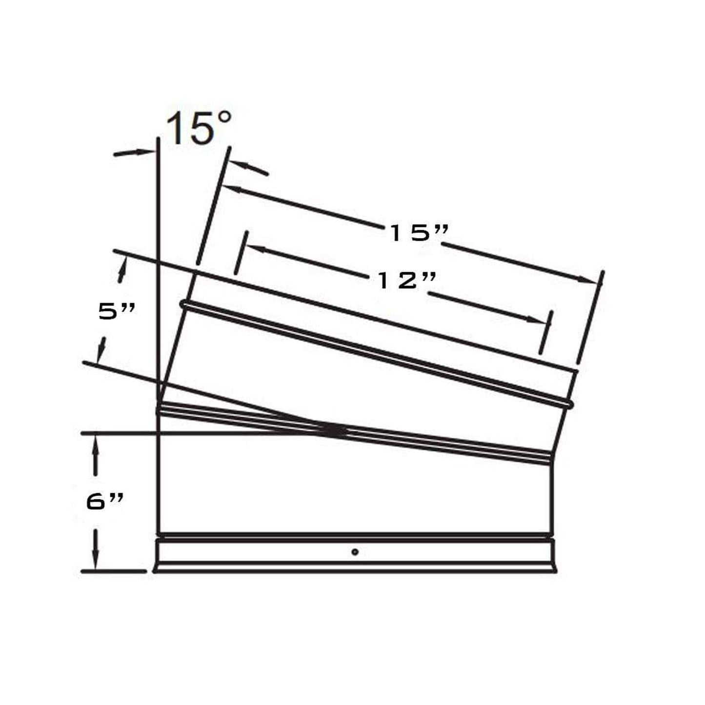 Metal-Fab Air-Cooled Temp/Guard 12" x 15 Degree Aluminized Elbow