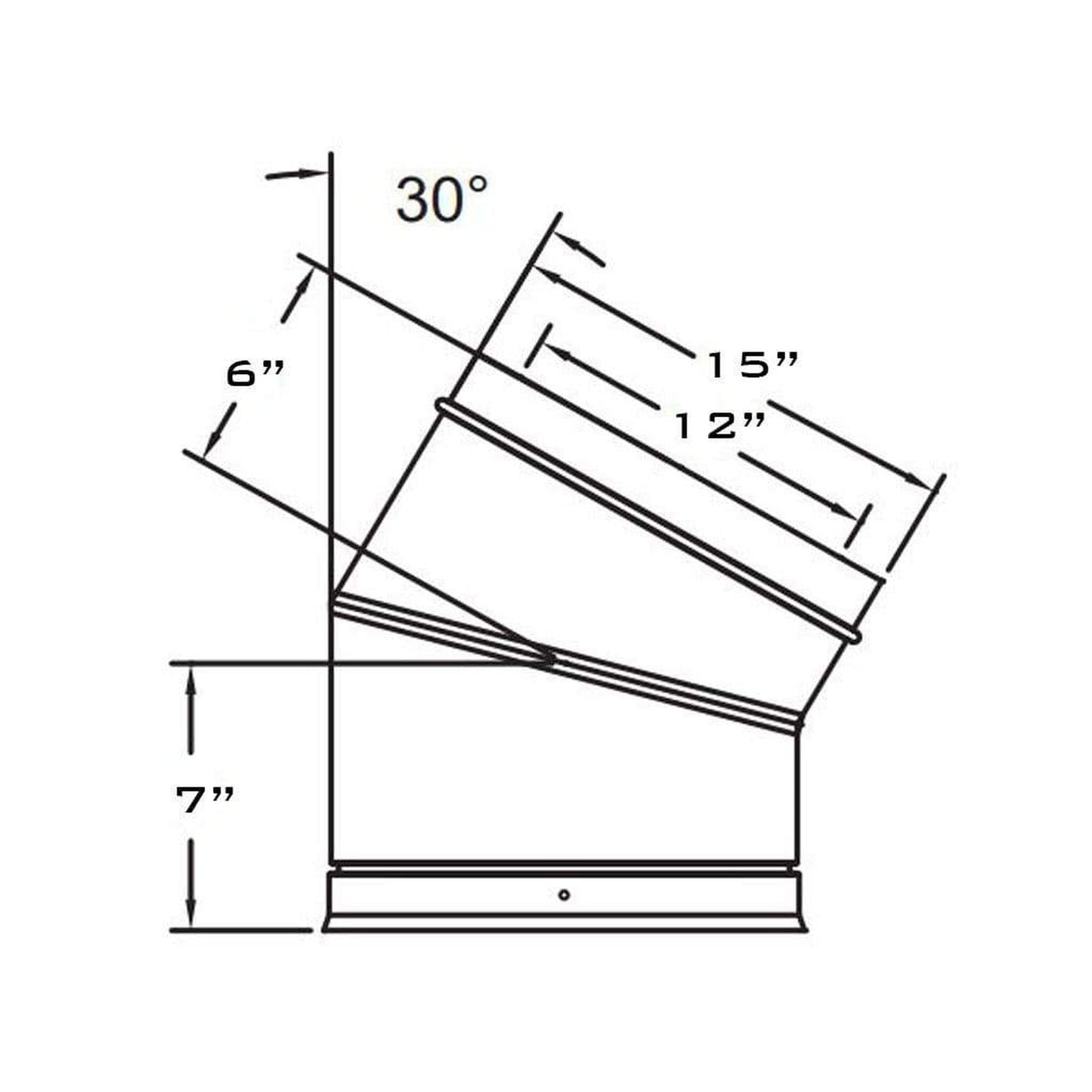 Metal-Fab Air-Cooled Temp/Guard 12" x 30 Degree Aluminized Elbow