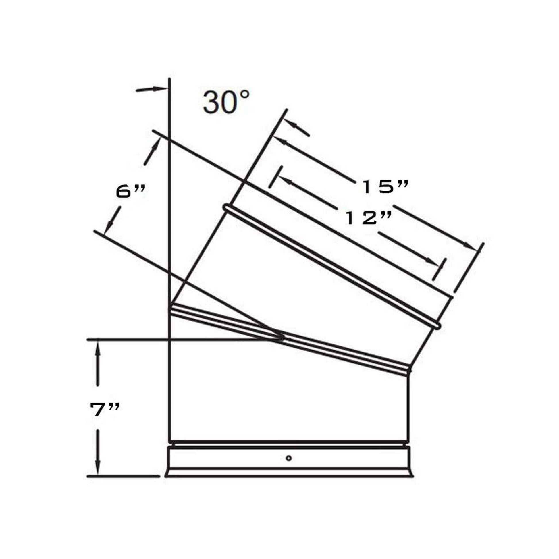 Metal-Fab Air-Cooled Temp/Guard 12" x 30 Degree Aluminized Elbow
