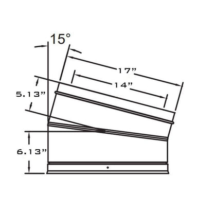 Metal-Fab Air-Cooled Temp/Guard 14" x 15 Aluminized Elbow