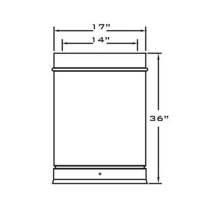 Metal-Fab Air-Cooled Temp/Guard 14" x 36" Galvanized Chimney Length Pipe