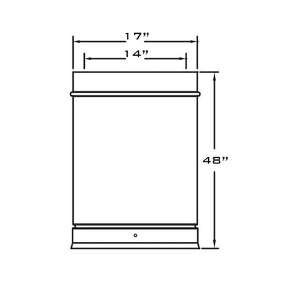 Metal-Fab Air-Cooled Temp/Guard 14" x 48" Galvanized Chimney Length Pipe