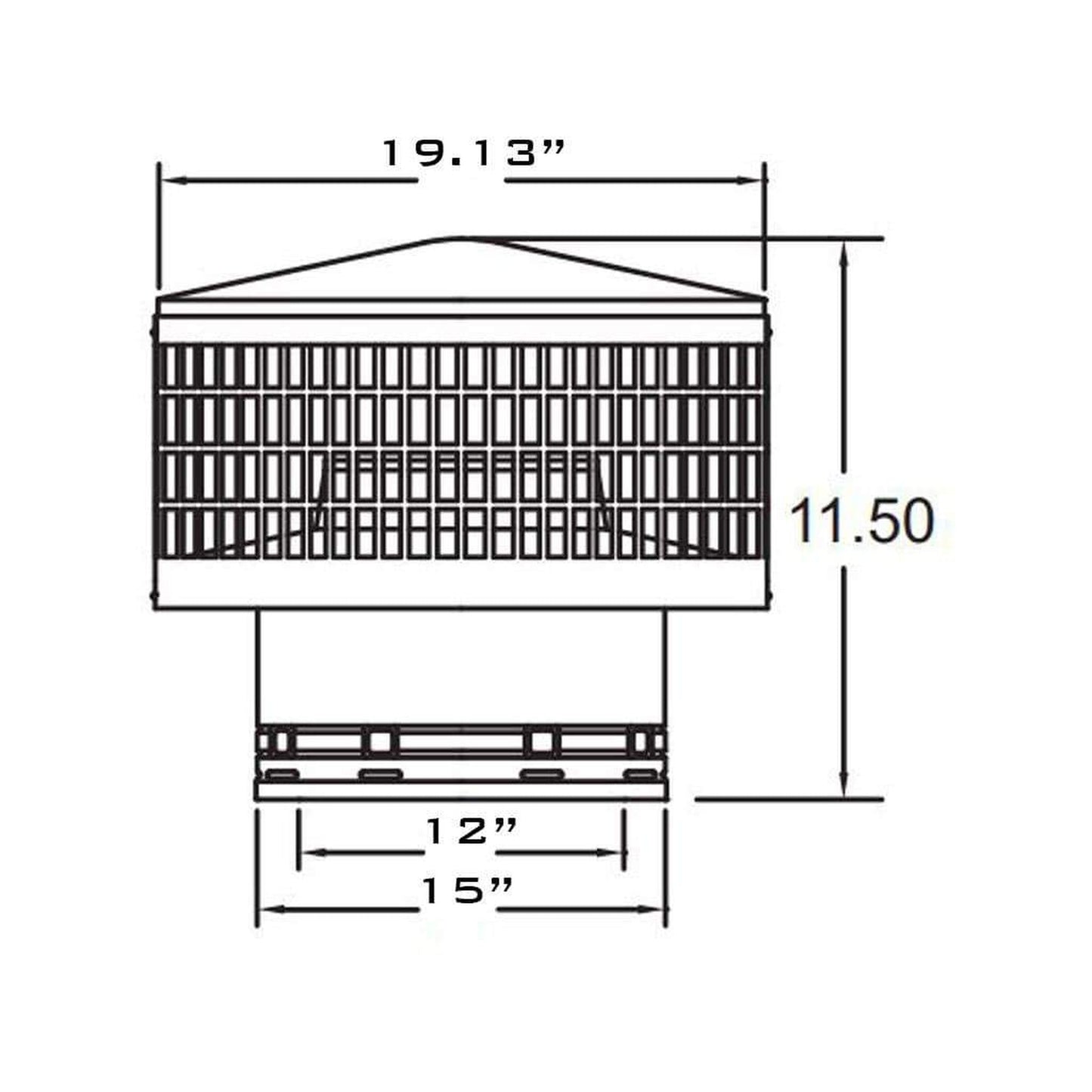 Metal-Fab All-Fuel Temp/Guard 12" x 19" Stainless Cap/Spark Arrester