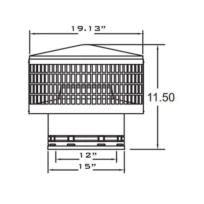 Metal-Fab All-Fuel Temp/Guard 12" x 19" Stainless Cap/Spark Arrester