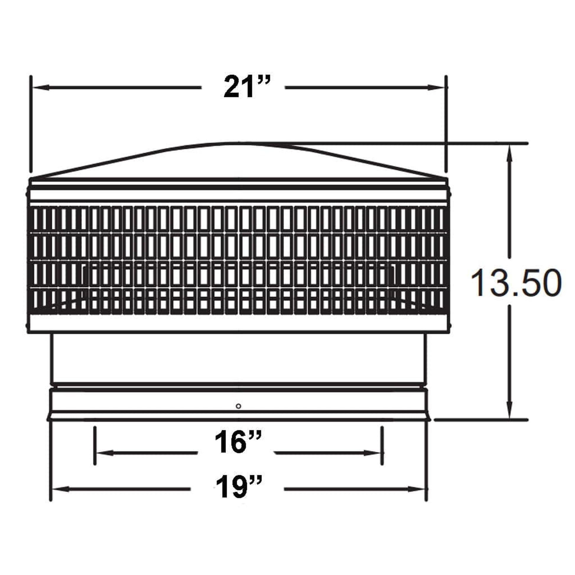 Metal-Fab All-Fuel Temp/Guard 16" x 21" Stainless Cap/Spark Arrester
