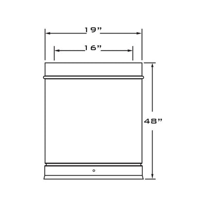 Metal-Fab All-Fuel Temp/Guard 16" x 48" Galvanized Chimney Length Pipe