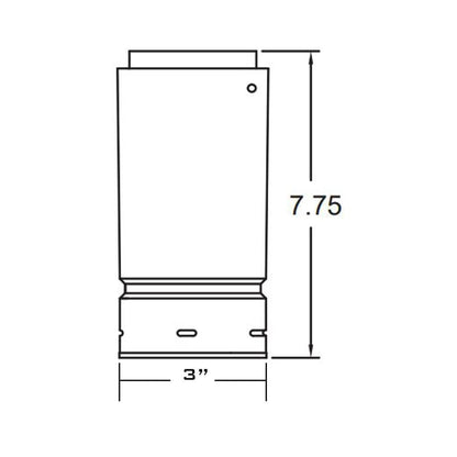 Metal-Fab Biomass Chimney 3" Black Female Flex Adapter