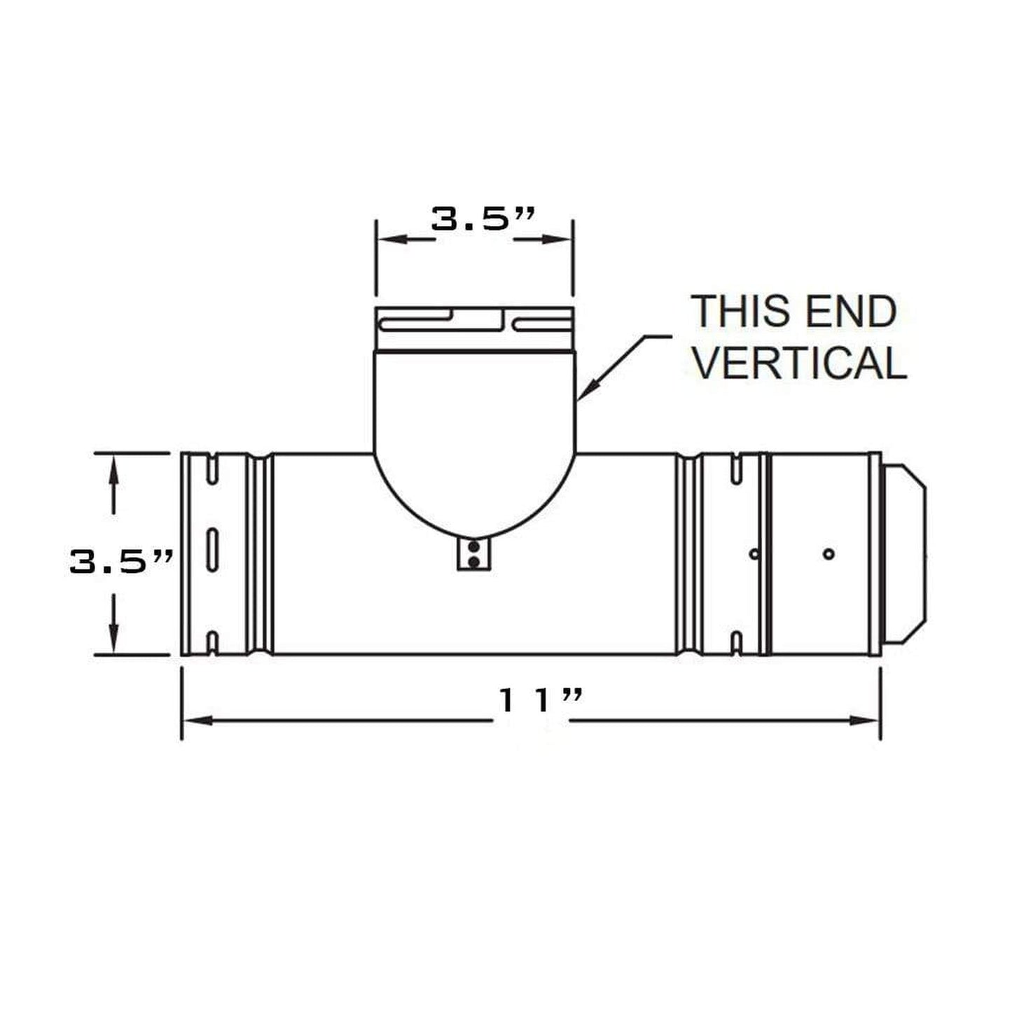 Metal-Fab Biomass Chimney 3" Black Horizontal Cleanout Tee With Tee Cap