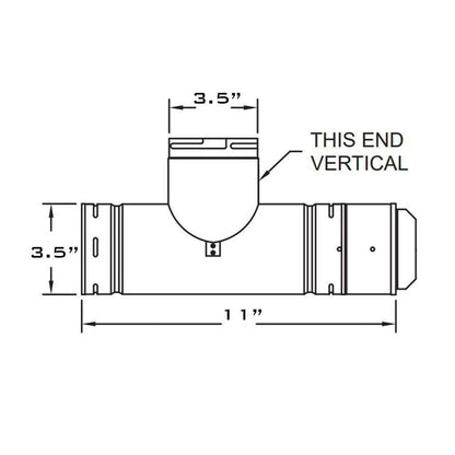 Metal-Fab Biomass Chimney 3" Black Horizontal Cleanout Tee With Tee Cap
