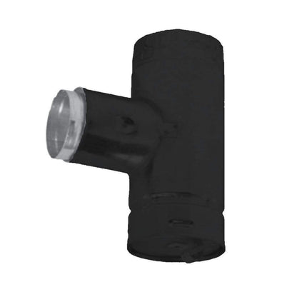 Metal-Fab Biomass Chimney 4" x 3" Black Reduced Tap Tee With Adapter