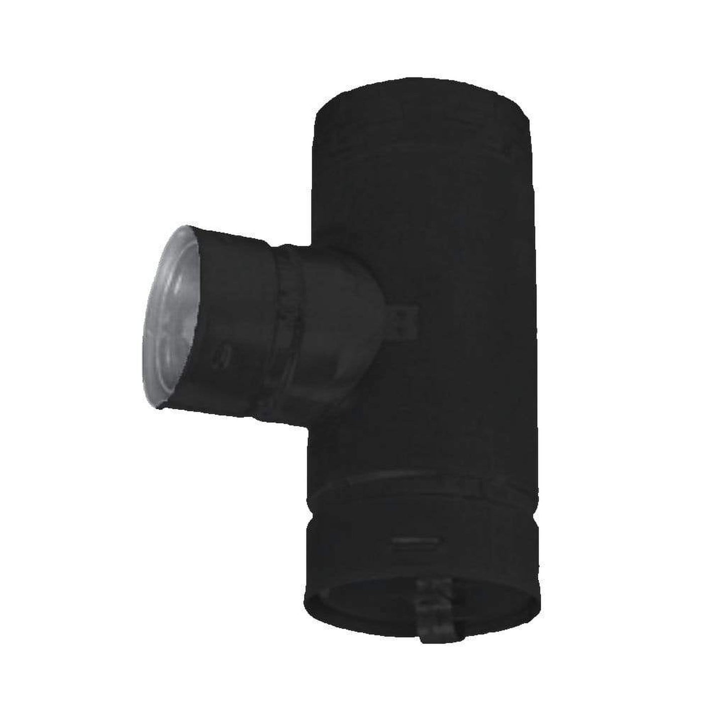 Metal-Fab Biomass Chimney 4" x 3" Black Reduced Tap Tee With Pull-Off Cap