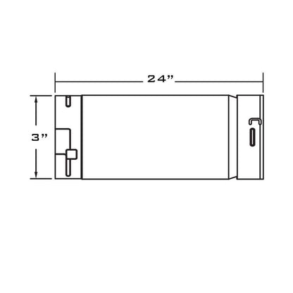 Metal-Fab Biomass Chimney Type-L Vent 3" x 24" Black Rigid Pipe Length