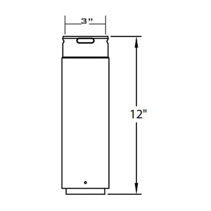 Metal-Fab Premium Biomass 3" x 12" Black Adjustable Pipe Length