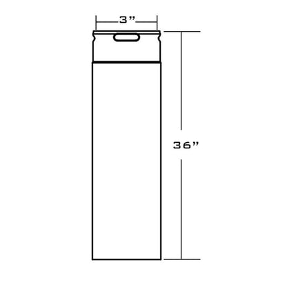 Metal-Fab Premium Biomass 3" x 36" Black Straight Rigid Pipe Length