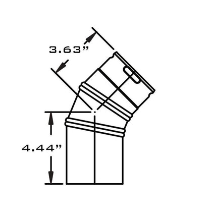 Metal-Fab Premium Biomass 3" x 45 Degree Black Elbow Pipe