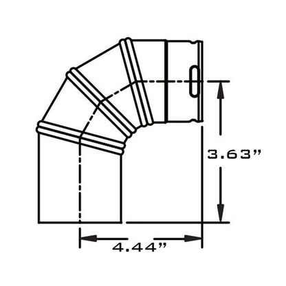Metal-Fab Premium Biomass 3" x 90 Degree Black Elbow Pipe