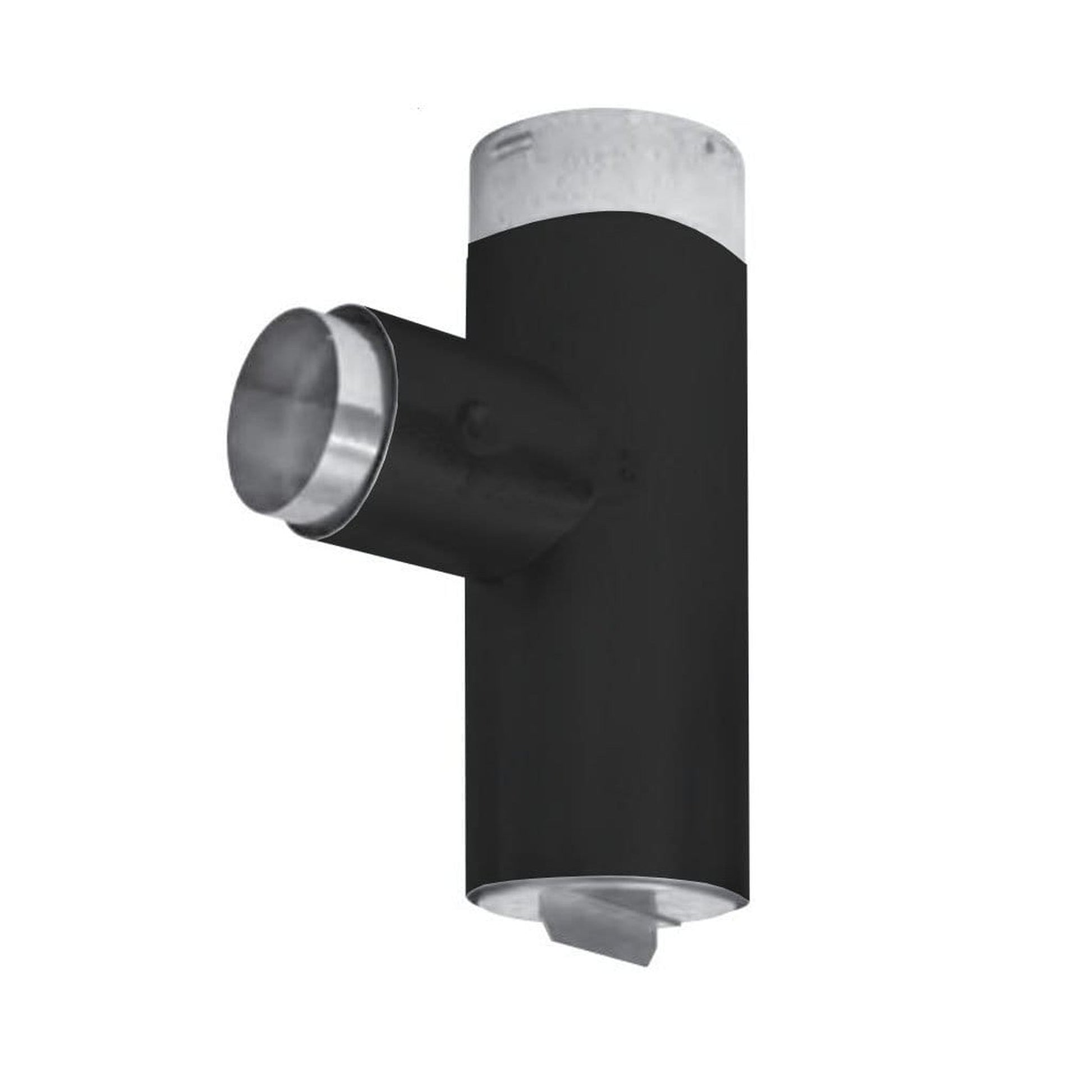 Metal-Fab Premium Biomass 4" to 3" Diameter Black Reduced Tap Tee With Adapter
