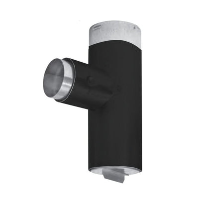 Metal-Fab Premium Biomass 4" to 3" Diameter Black Reduced Tap Tee With Adapter
