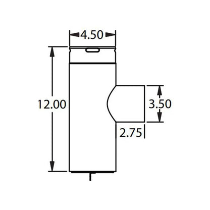 Metal-Fab Premium Biomass 4" to 3" Diameter Black Reduced Tap Tee With Pull-Off Cap