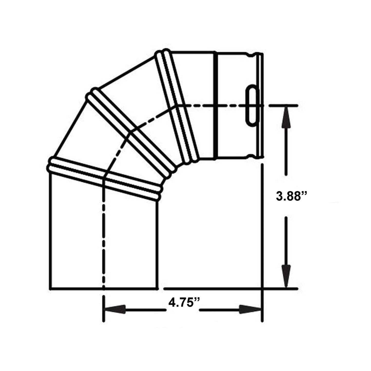 Metal-Fab Premium Biomass 4" x 90 Degree Black Elbow Pipe