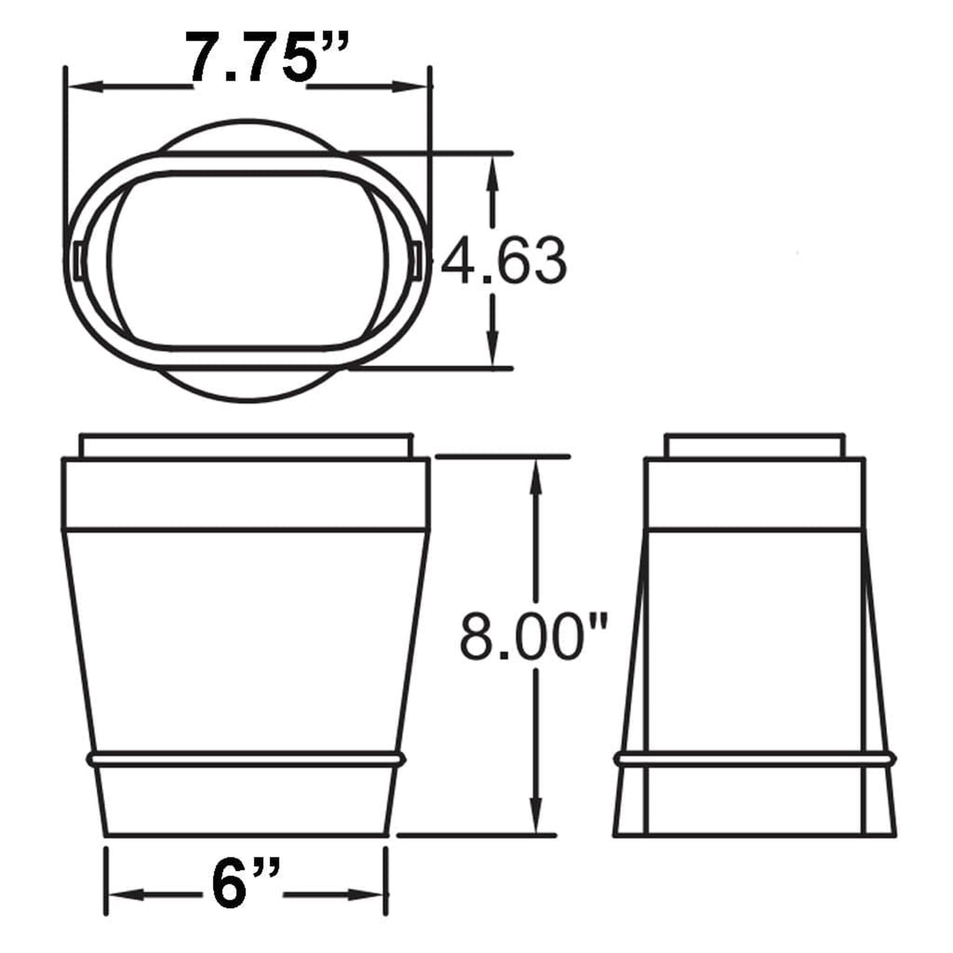 Metal-Fab SuperFlex 6" Diameter Round to Oval Double Wall Connector