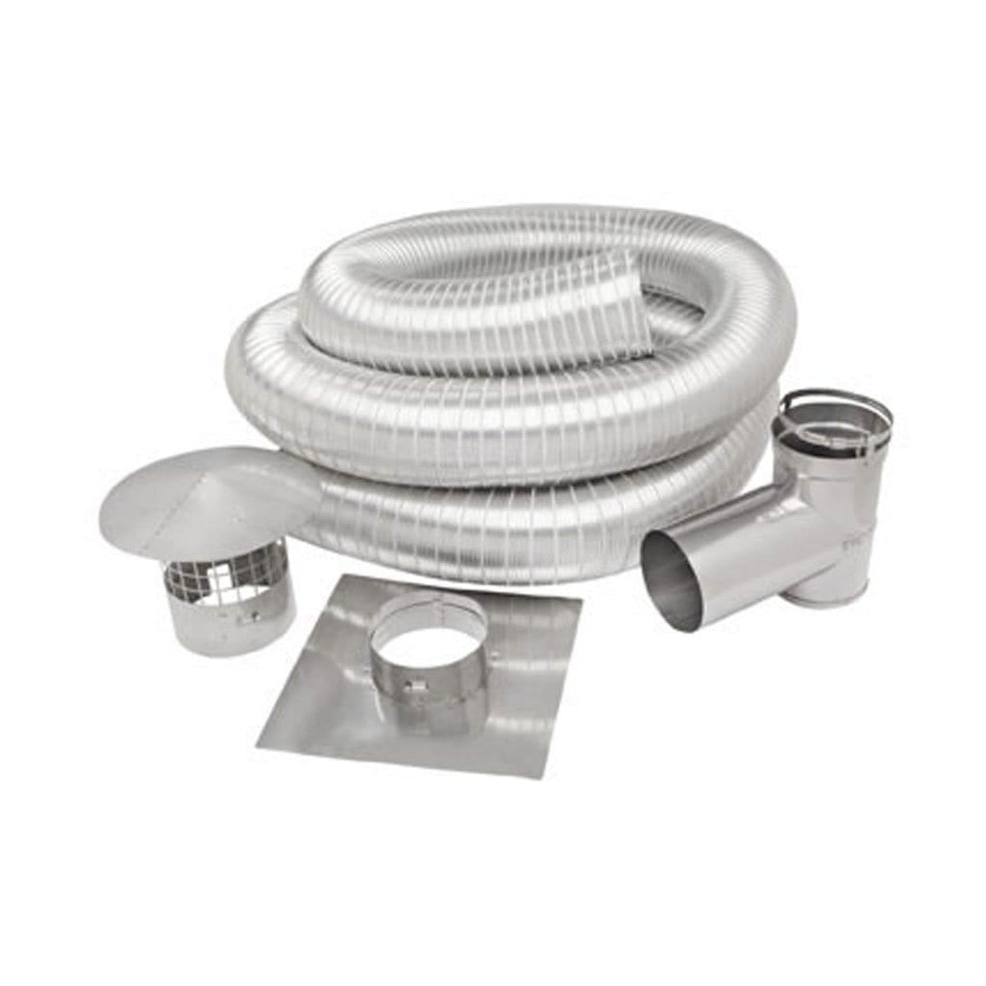 Metal-Fab SuperFlex 8" x 420" Length Stainless Steel Chimney Liner Flex Kit With Tee