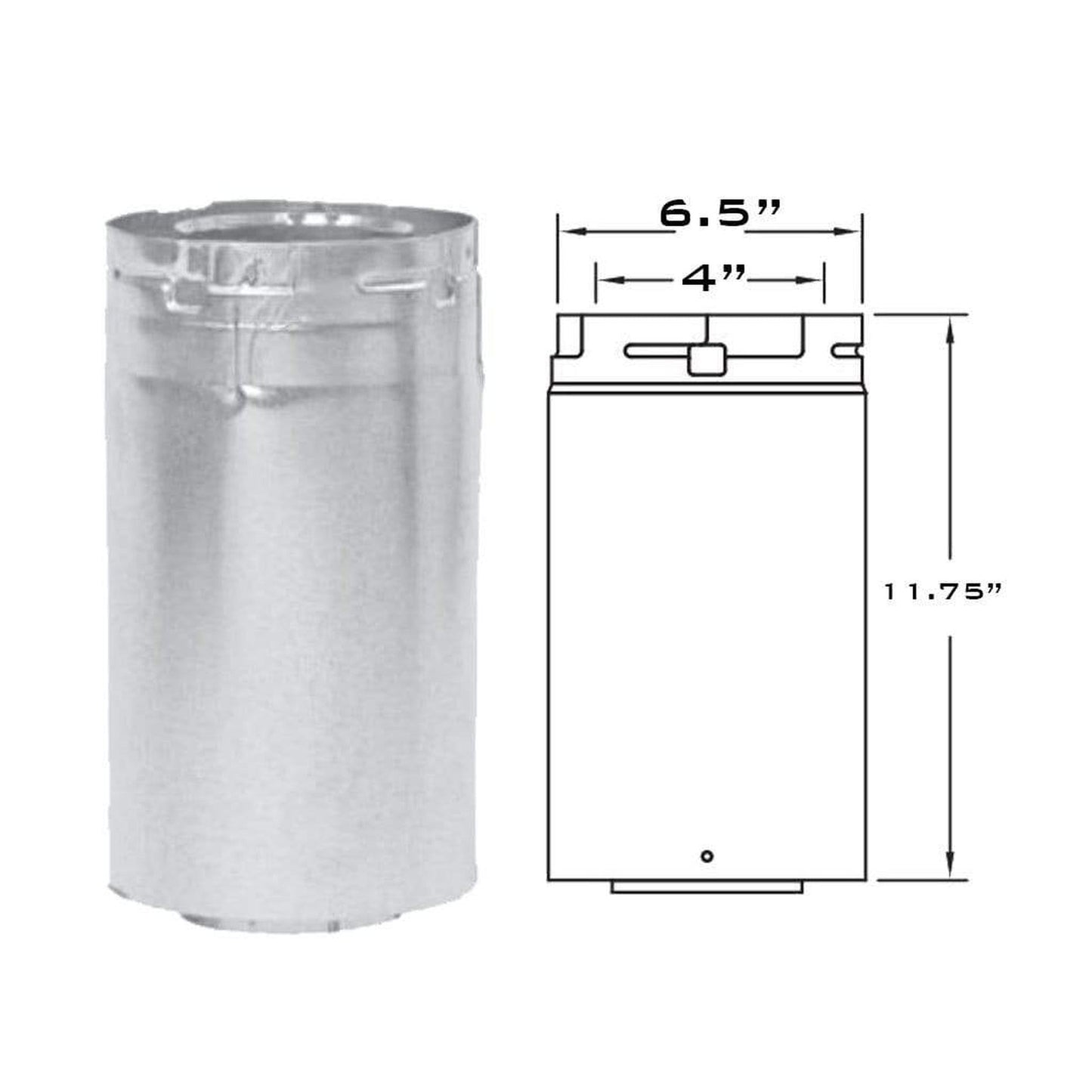 Metal-Fab Sure-Seal Direct Vent 4" x 3 to 10" Black Variable Adjustable Length Pipe