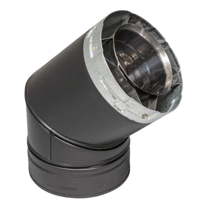 Metal-Fab Sure-Seal Direct Vent 4" x 45 Degree Black Adapter