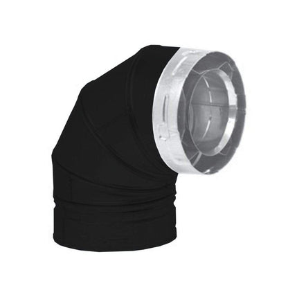 Metal-Fab Sure-Seal Direct Vent 4" x 90 Degree Black Swivel Elbow