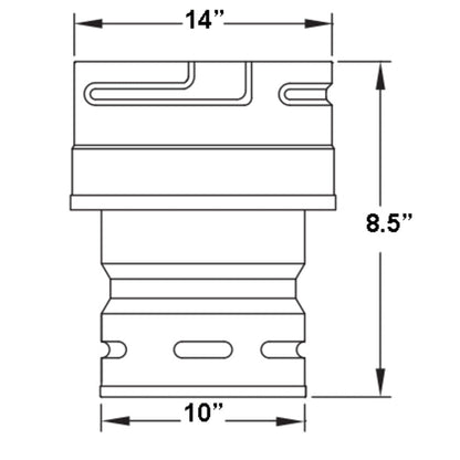 Metal-Fab Type B-Vent 10" to 14" Increaser