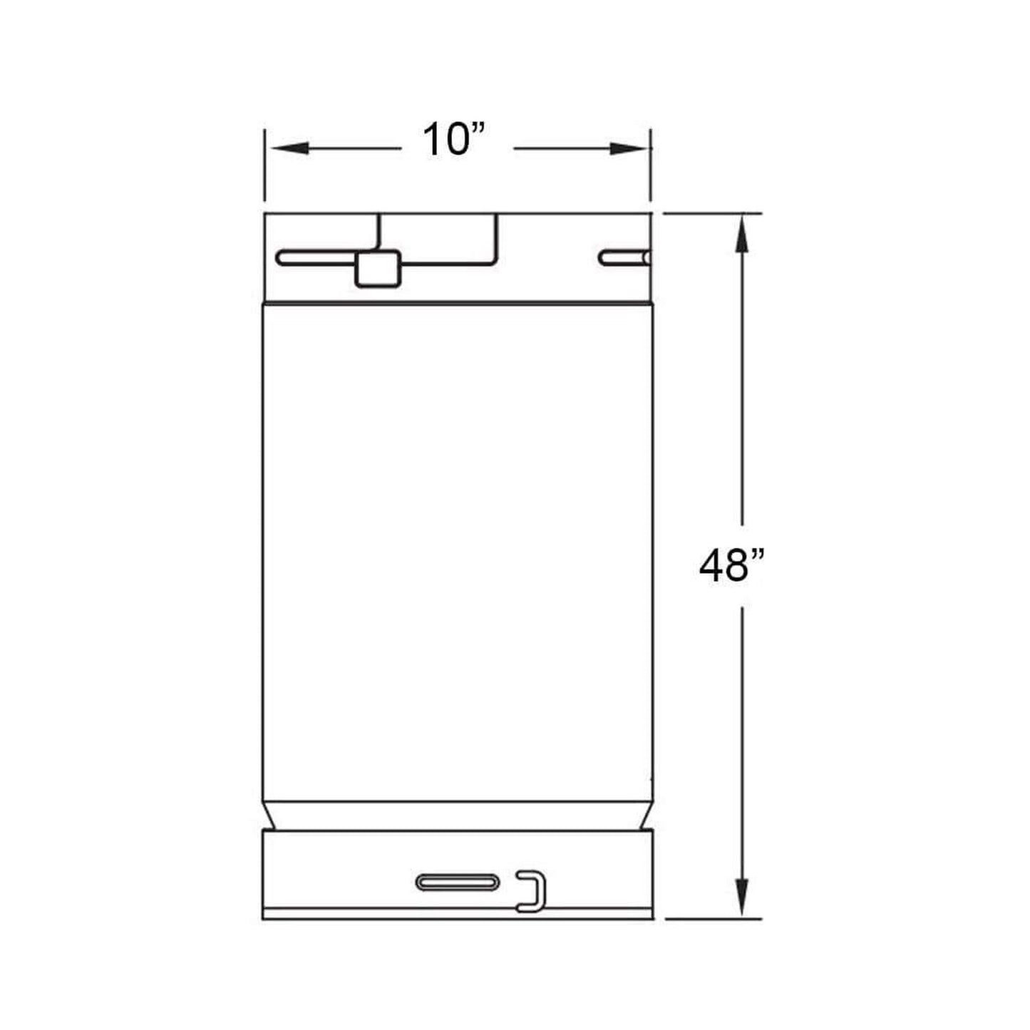 Metal-Fab Type B-Vent 10" x 48" Chimney Length Pipe