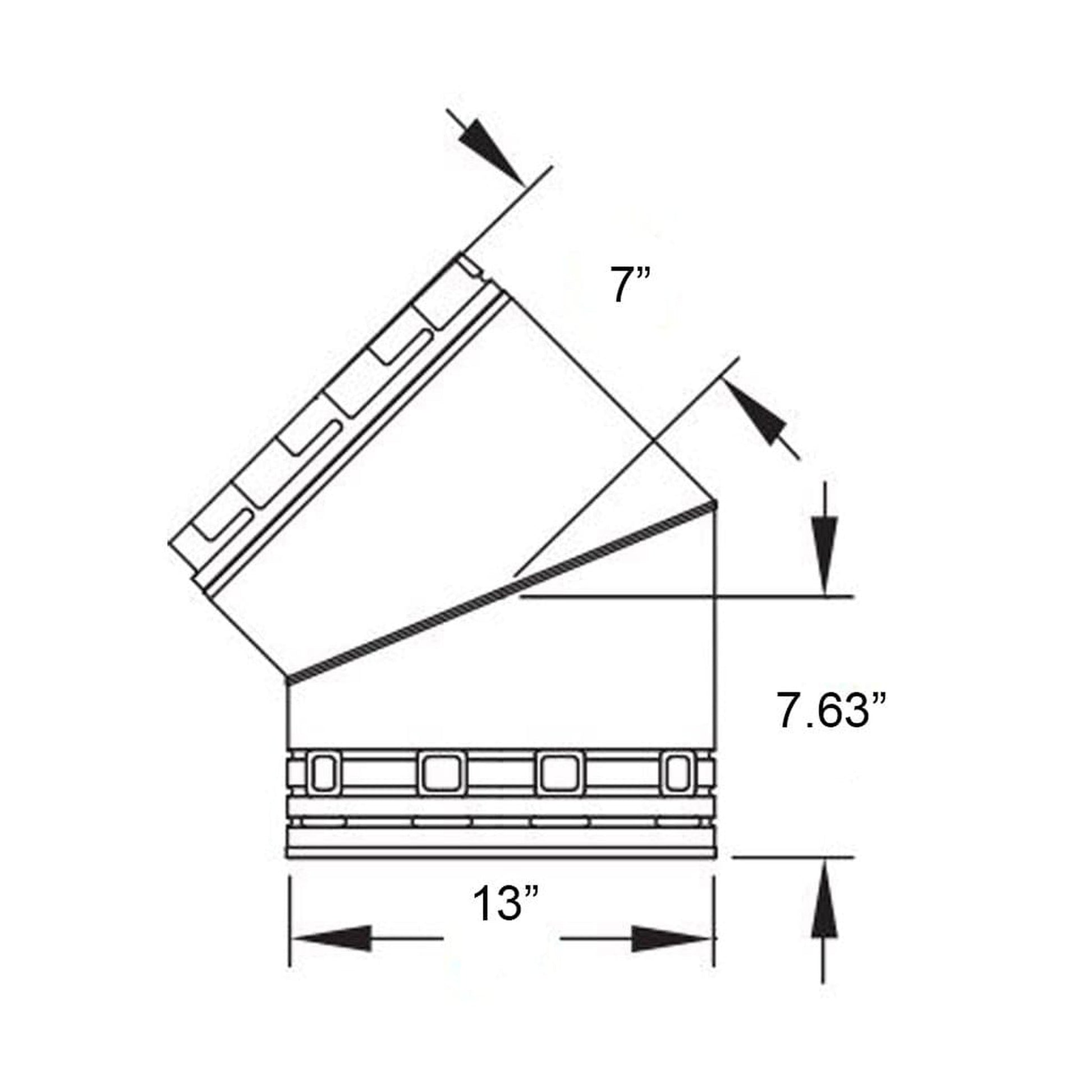 Metal-Fab Type B-Vent 12" Diameter x 45 Degree Adjustable Elbow