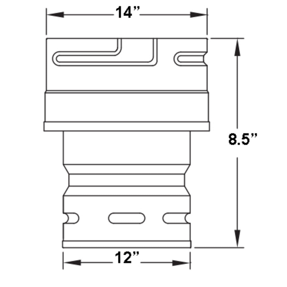 Metal-Fab Type B-Vent 12" to 14" Increaser