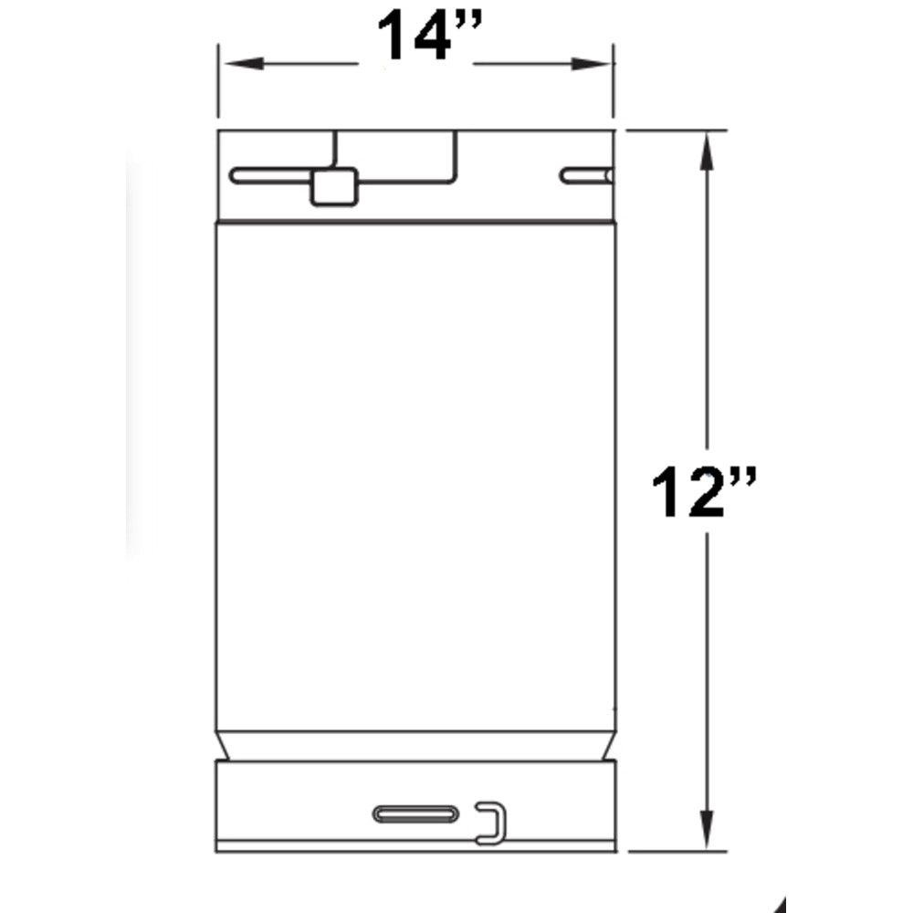Metal-Fab Type B-Vent 14" x 12" Chimney Length Pipe