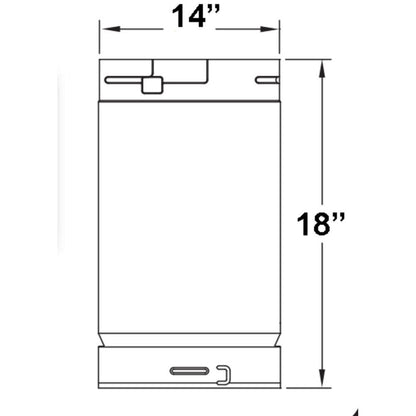 Metal-Fab Type B-Vent 14" x 18" Chimney Length Pipe